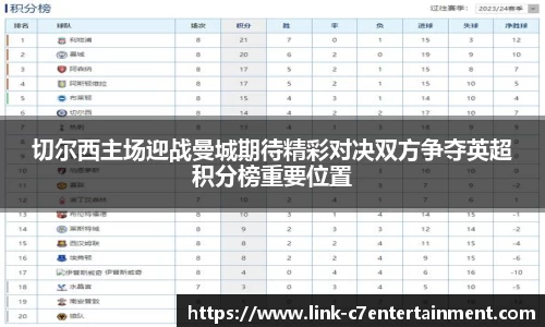 切尔西主场迎战曼城期待精彩对决双方争夺英超积分榜重要位置